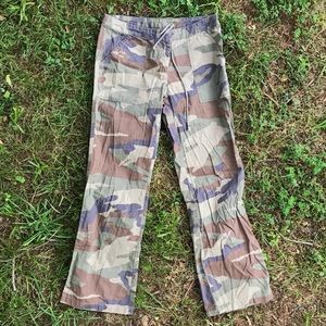 2000s drawstring low rise camo pants